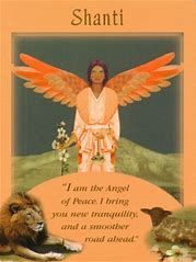 pulled this lovely Angel card today, Beautiful Shanti, Peace and calm and smoother roads ahead.